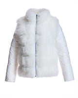 24" Cashmere Goat-Front Mixed- Media Jacket- Maximilian