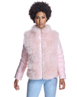 24" Cashmere Goat-Front Mixed- Media Jacket- Maximilian