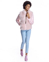 24" Cashmere Goat-Front Mixed- Media Jacket- Maximilian