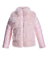 24" Cashmere Goat-Front Mixed- Media Jacket- Maximilian