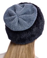 Wool Hat With Knitted Mink trim