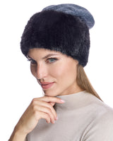 Wool Hat With Knitted Mink trim