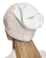 Wool Hat With Knitted Mink trim