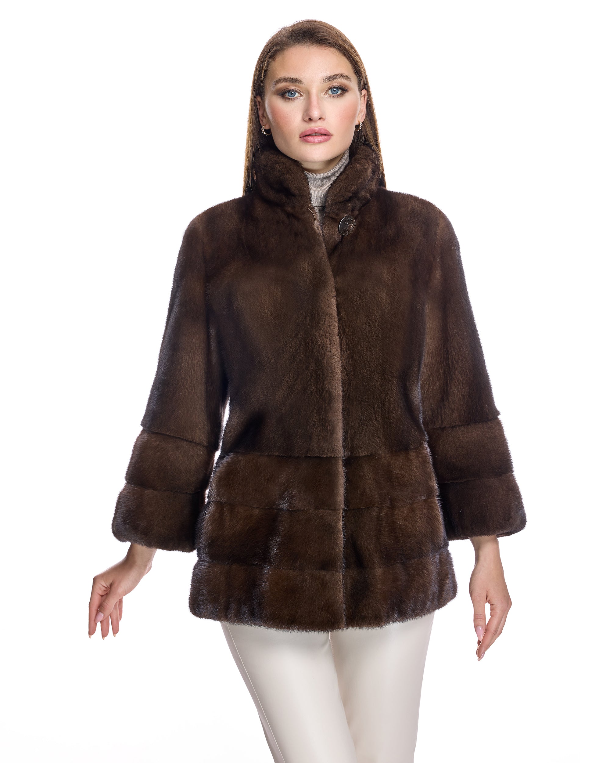 Mink Jacket with Horizontal Hem