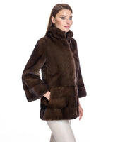Mink Jacket with Horizontal Hem