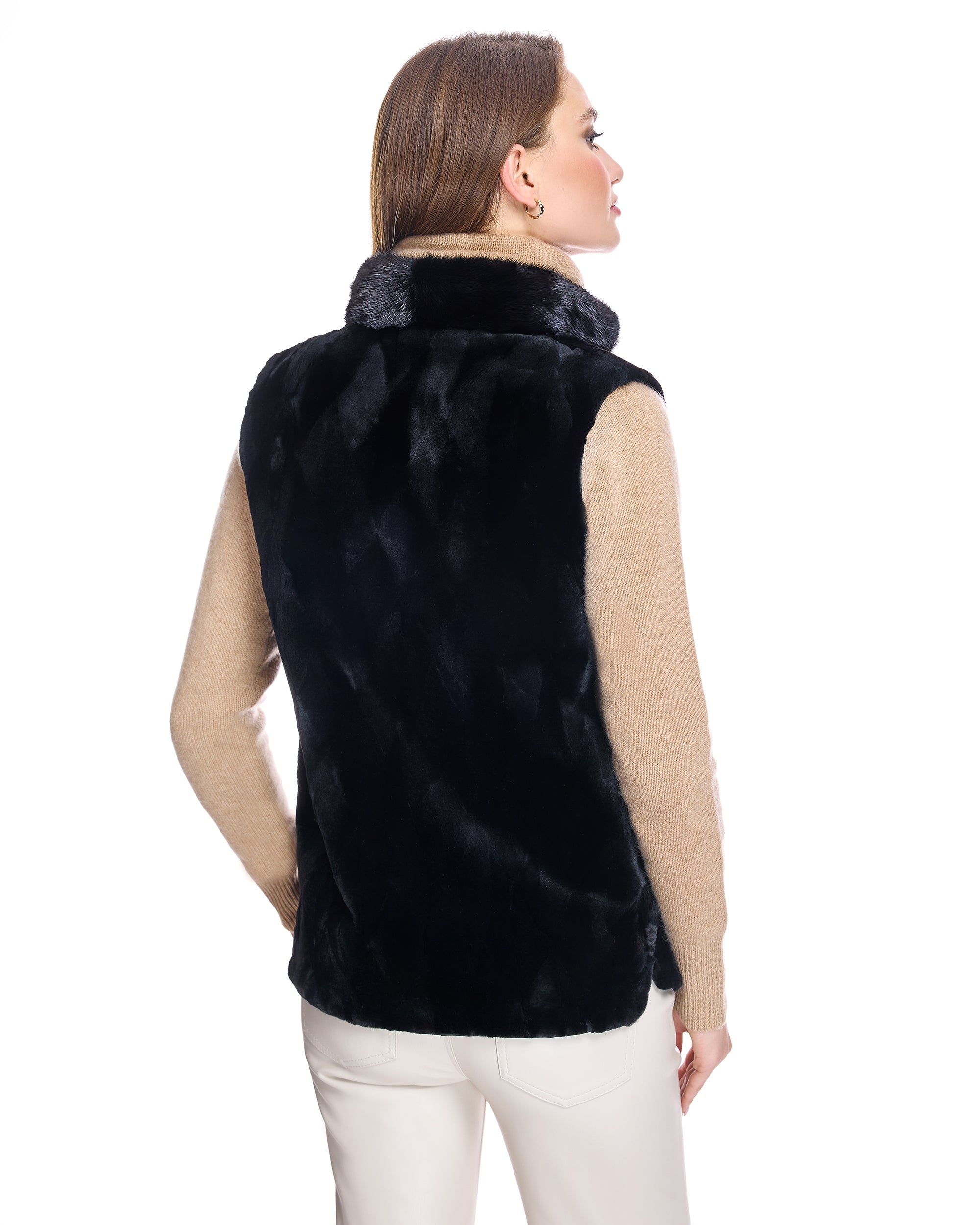 Sheared Mink Section Reversible Vest