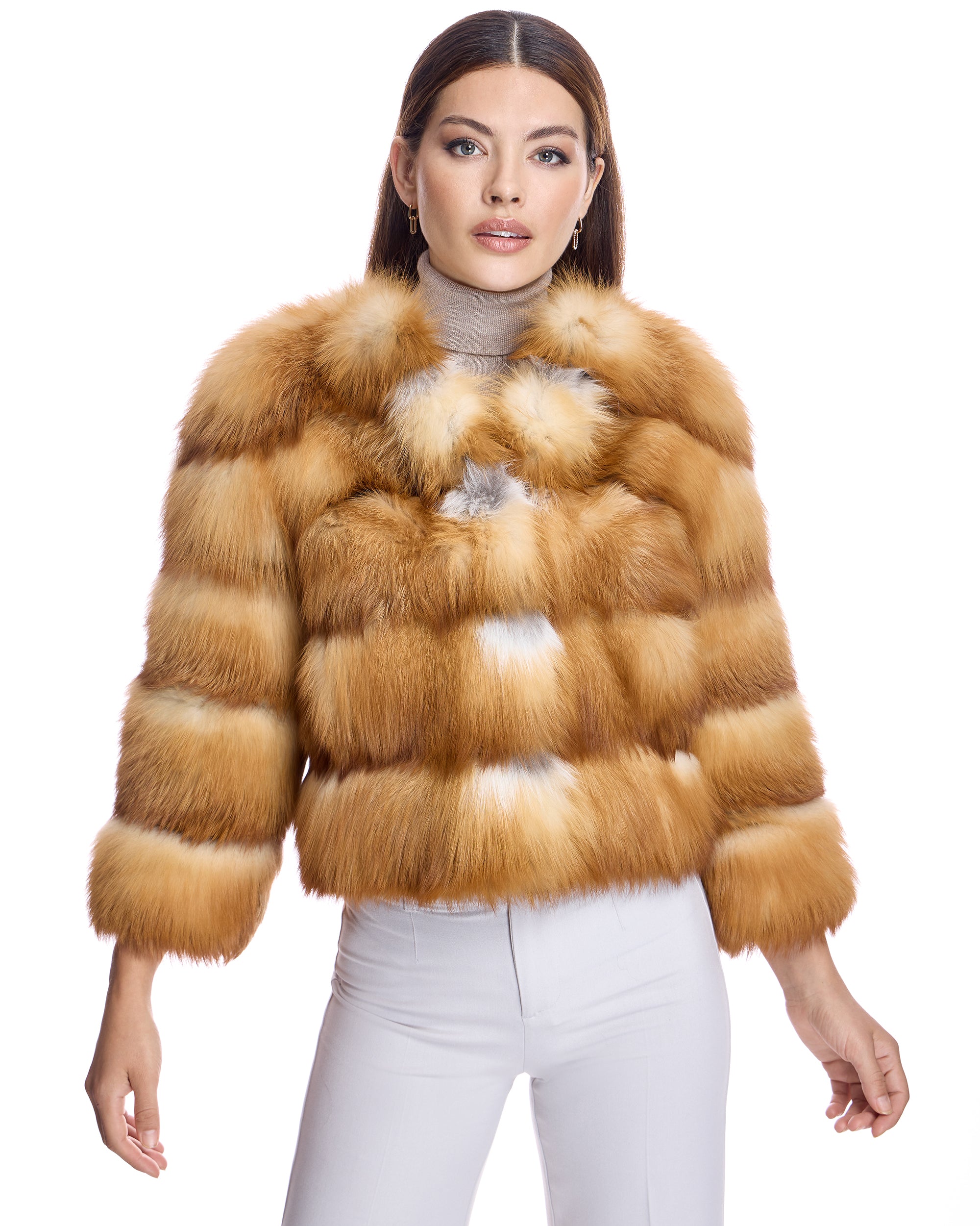 Collarless Fox Jacket