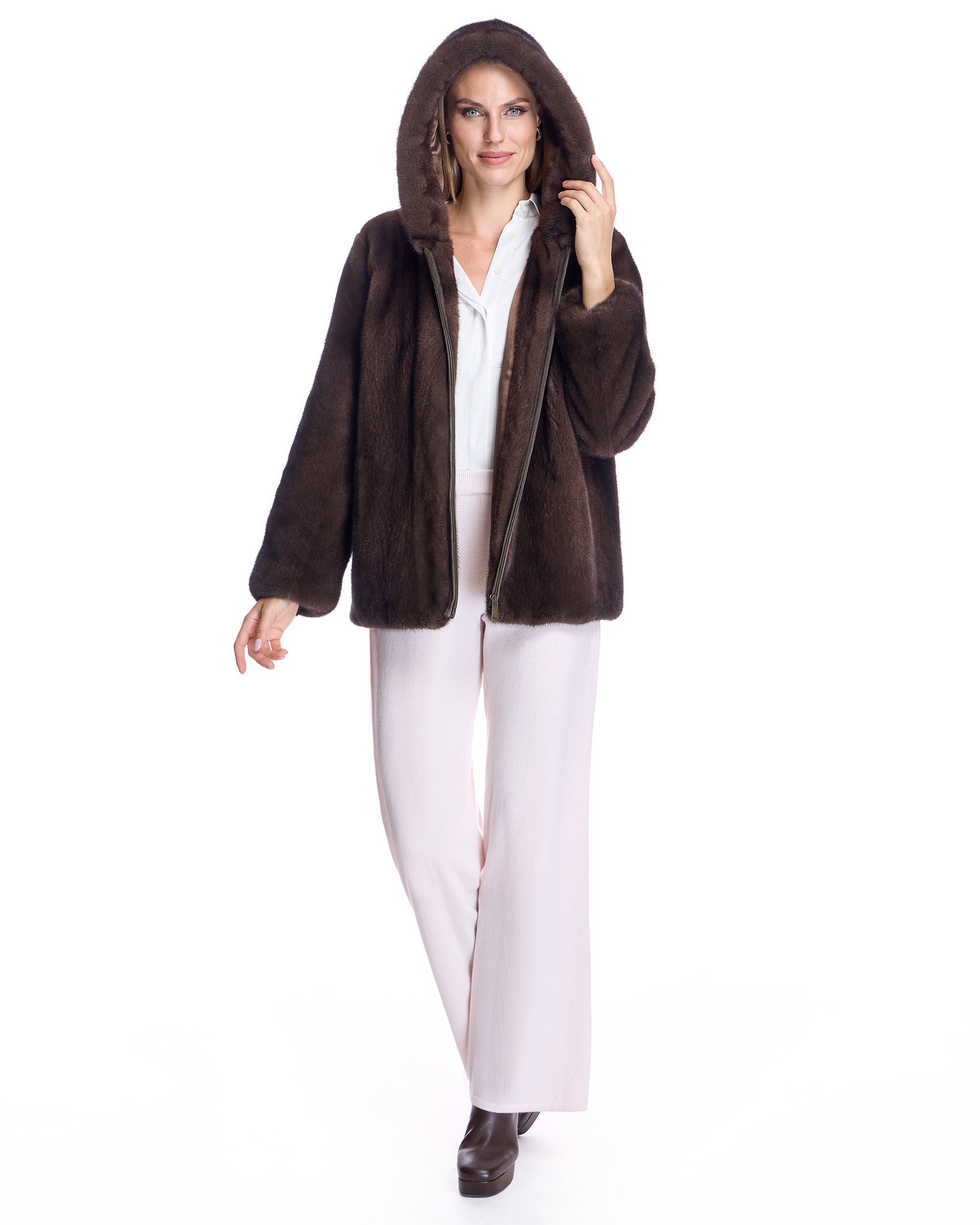 Hooded Mink Jacket