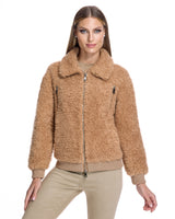Julia & Stella Camel Lamb's Wool Bomber Jacket-Maximilian