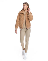 Julia & Stella Camel Lamb's Wool Bomber Jacket-Maximilian