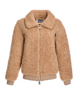 Julia & Stella Camel Lamb's Wool Bomber Jacket-Maximilian