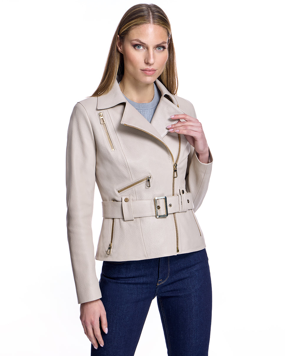 Belted Leather Jacket