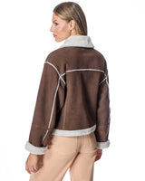 Maximilian Cropped Shearling Moto Jacket- Maximilian