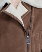 Maximilian Cropped Shearling Moto Jacket- Maximilian