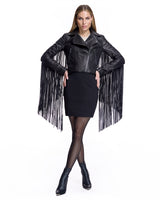 Leather Jacket with Fringes