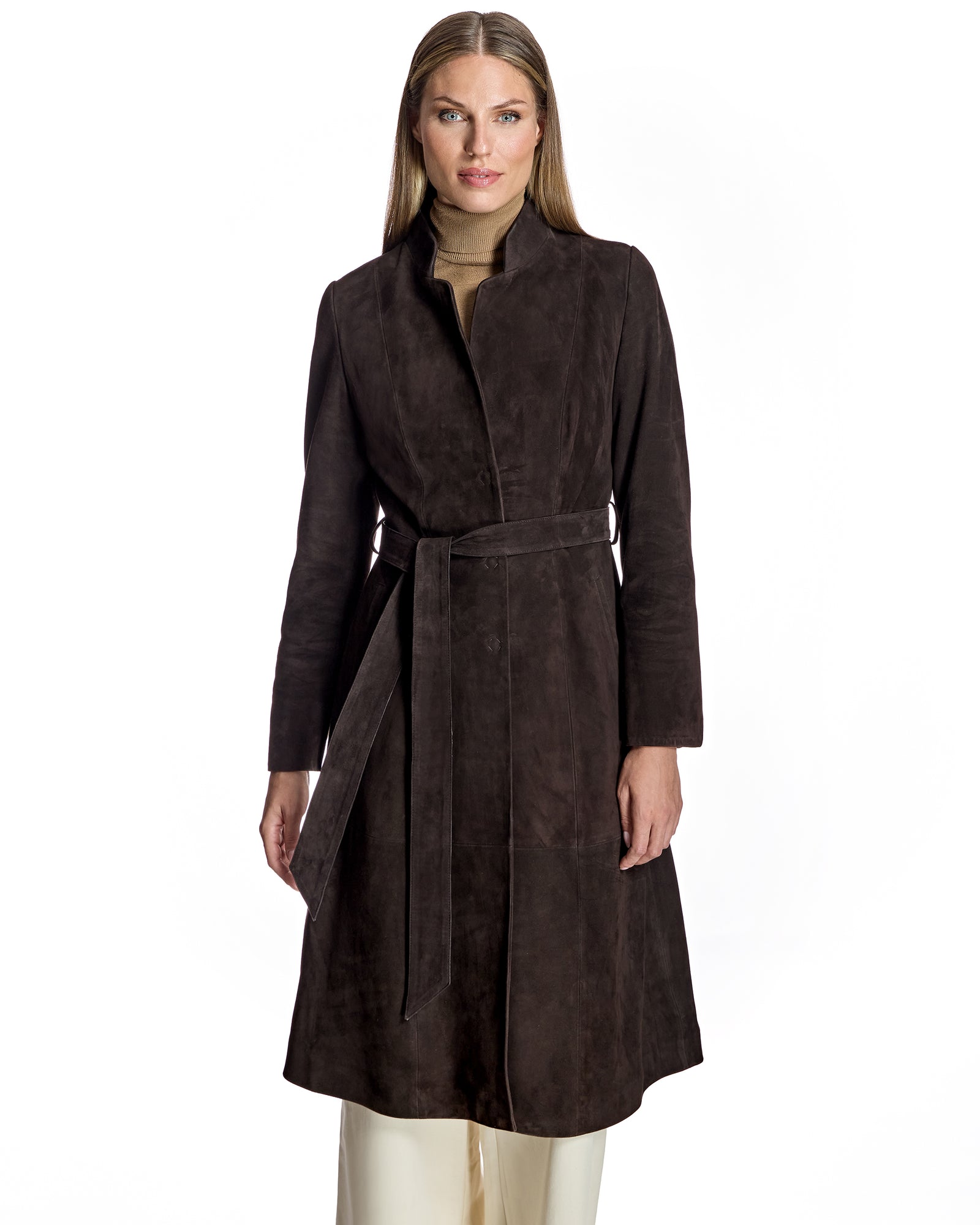 Suede Belted Coat-Maximilian