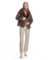 Swakara Lamb Jacket with Mink Notch Collar-Maximilian