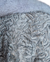 Swakara Lamb Jacket with Mink Notch Collar-Maximilian