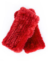 Julia & Stella by Maximilian Knitted Shearling Fingerless Gloves-Maximilian