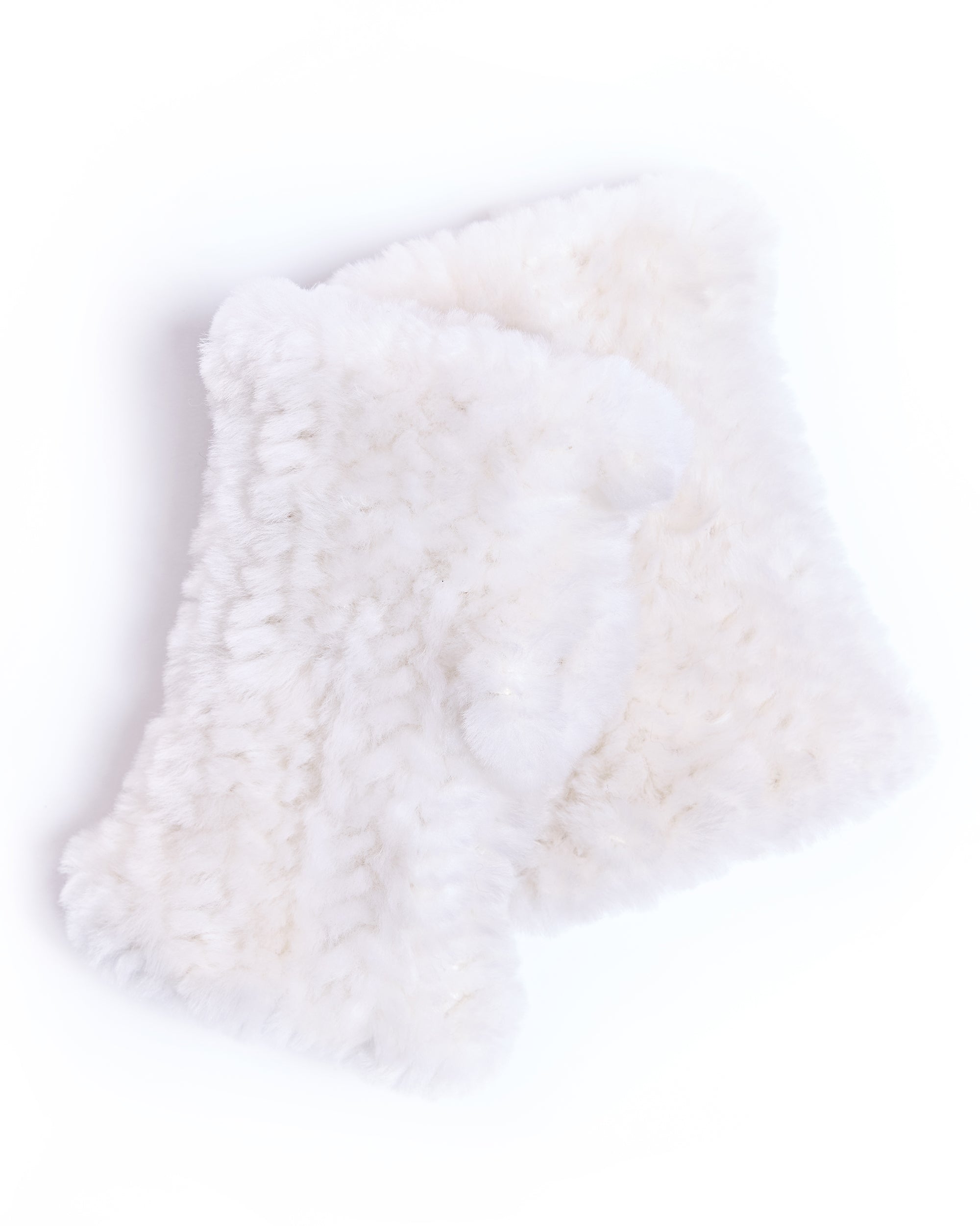 Julia & Stella by Maximilian Knitted Shearling Fingerless Gloves-Maximilian