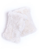 Julia & Stella by Maximilian Knitted Shearling Fingerless Gloves-Maximilian