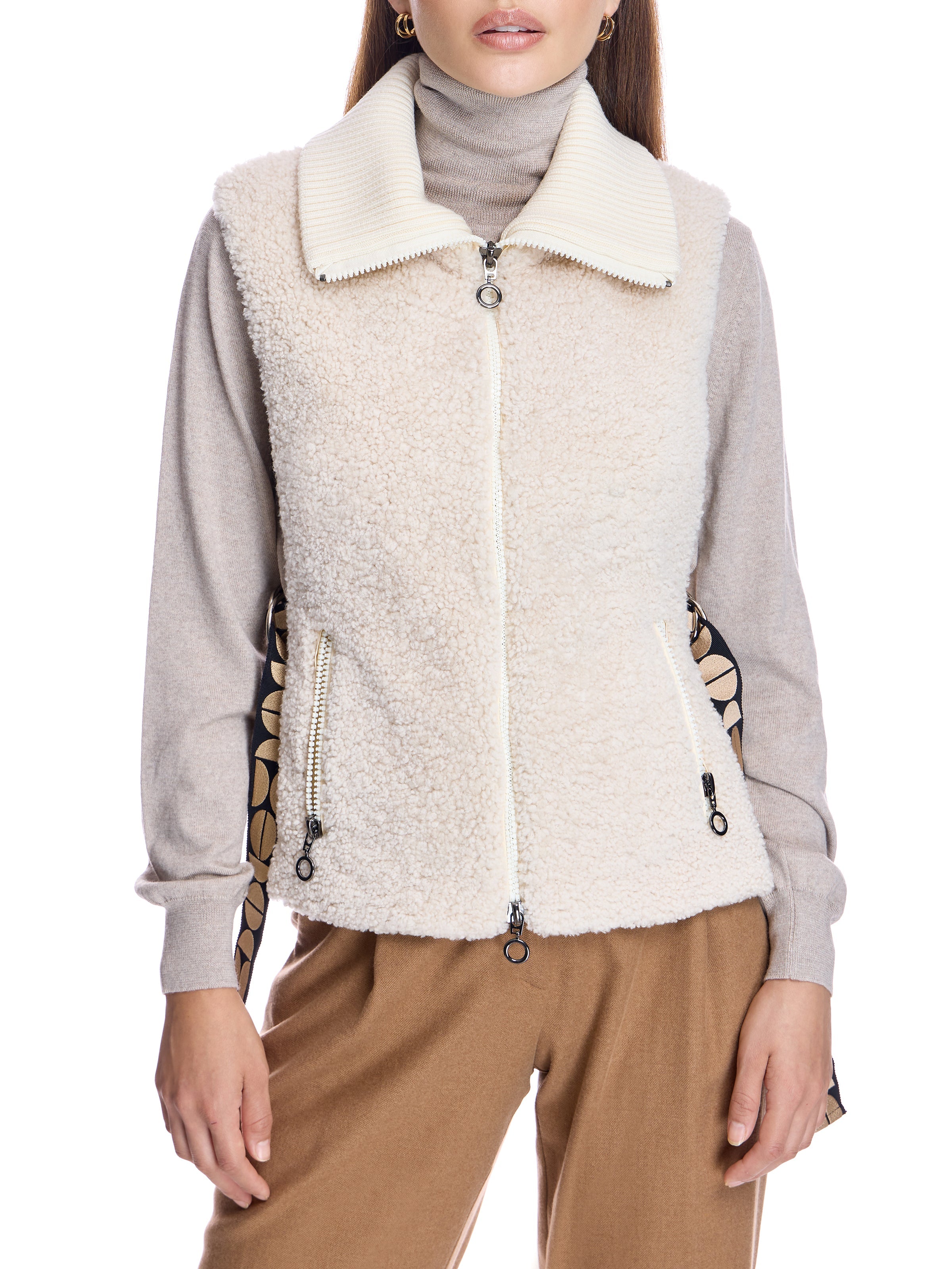 Shearling Lamb Vest with Nylon Back