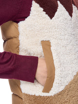 Shearling Lamb Vest with Nylon Puffer Back