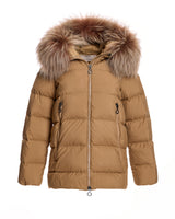 Polyester Jacket with Dyed Finn Raccoon Trimmed Hood
