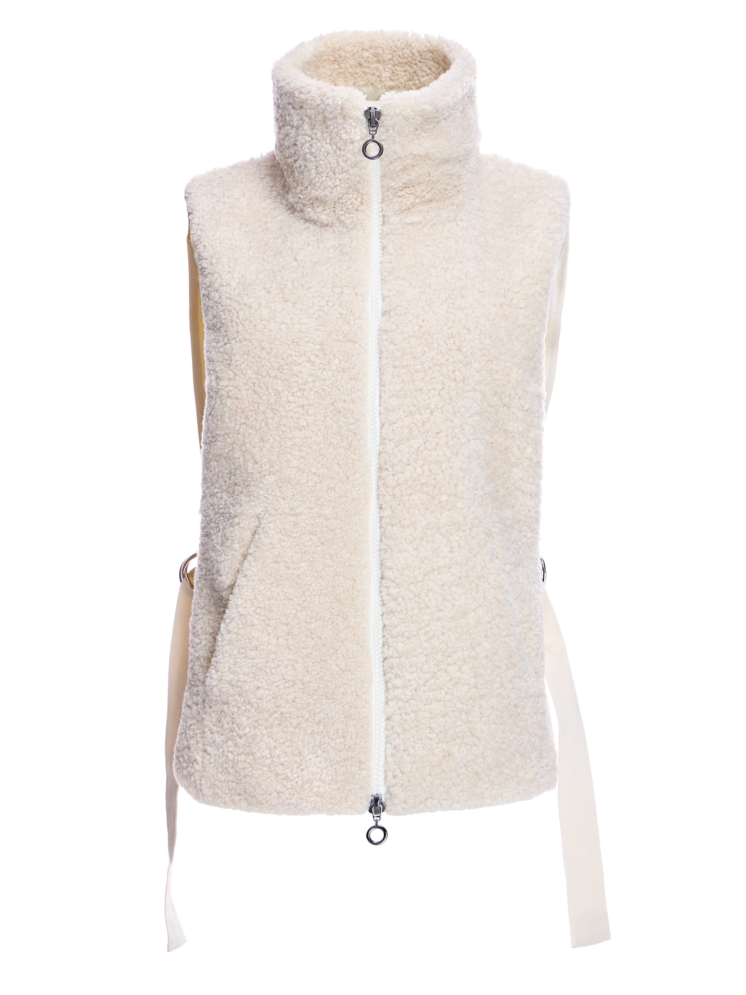 Shearling Lamb Vest with Poly Back