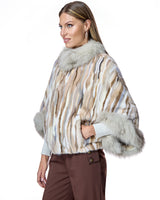 Maximilian MInk Sections Tunic Jacket with Fox Trim