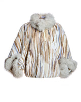 Maximilian MInk Sections Tunic Jacket with Fox Trim