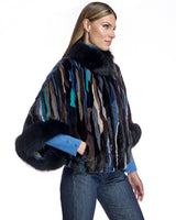 Maximilian MInk Sections Tunic Jacket with Fox Trim