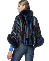 Maximilian MInk Sections Tunic Jacket with Fox Trim