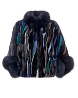 Maximilian MInk Sections Tunic Jacket with Fox Trim