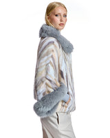 Maximilian MInk Sections Tunic Jacket with Fox Trim