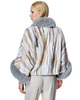 Maximilian MInk Sections Tunic Jacket with Fox Trim