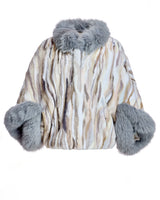 Maximilian MInk Sections Tunic Jacket with Fox Trim