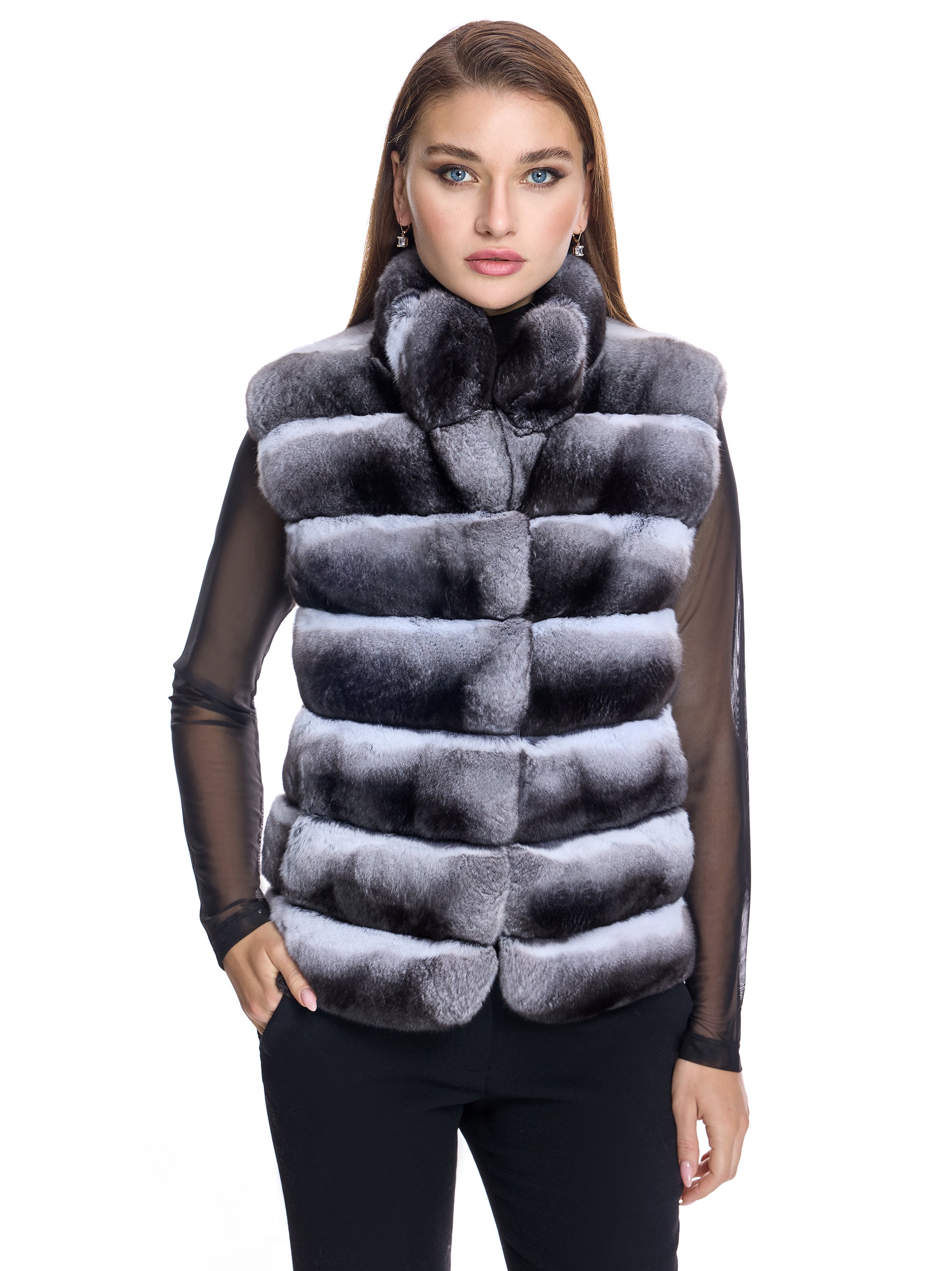 Cropped Chinchilla Vest