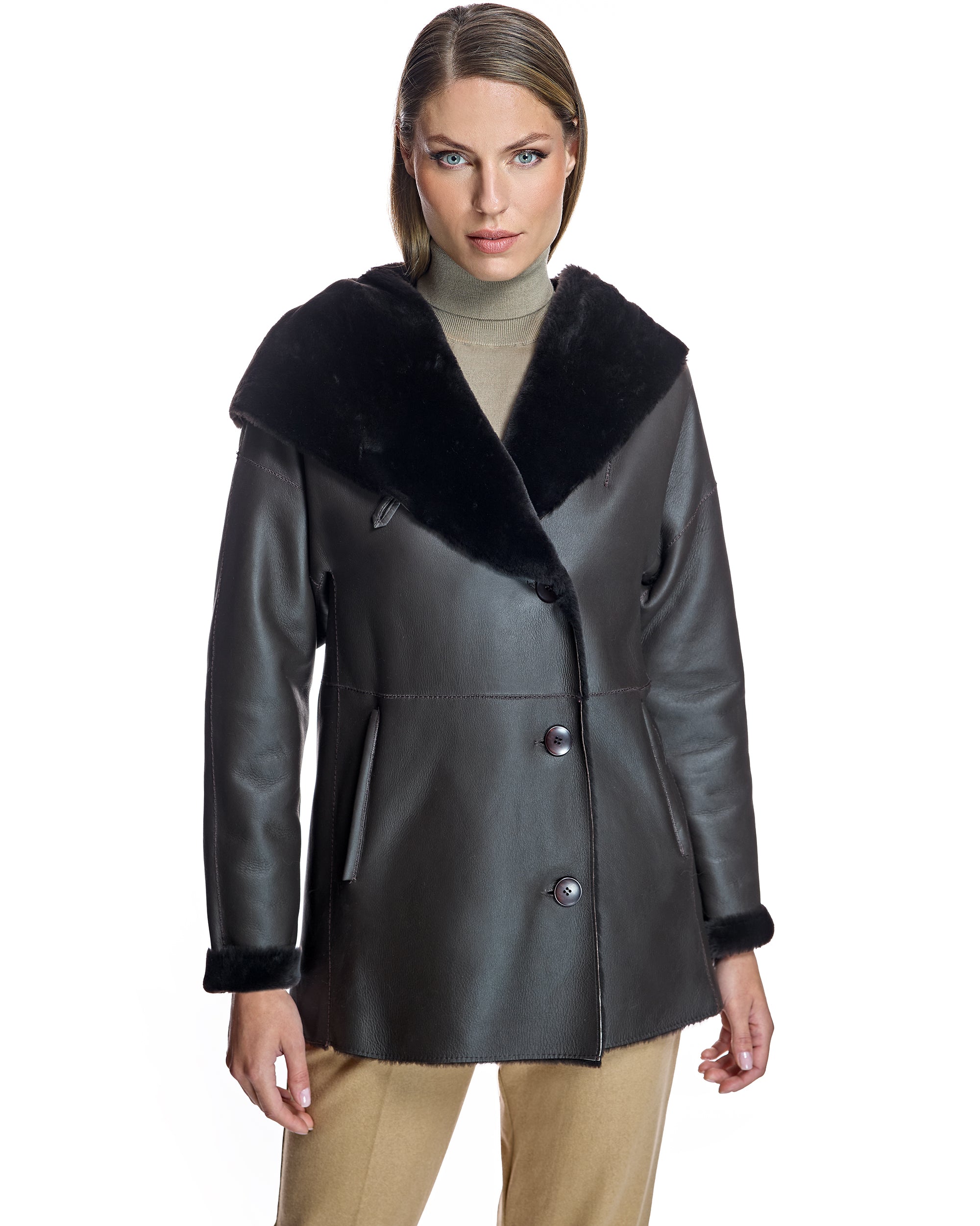 Hooded Nappa Shearling Jacket-Maximilian