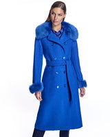 Julia & Stella by Maximilian Fur-Trimmed Wool Coat-Maximilian