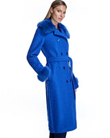Julia & Stella by Maximilian Fur-Trimmed Wool Coat-Maximilian