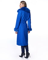 Julia & Stella by Maximilian Fur-Trimmed Wool Coat-Maximilian