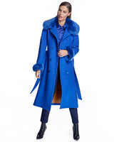 Julia & Stella by Maximilian Fur-Trimmed Wool Coat-Maximilian