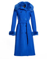 Julia & Stella by Maximilian Fur-Trimmed Wool Coat-Maximilian