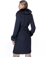 Julia & Stella by Maximilian Wool Coat With Toscana Lamb Trim-Maximilian