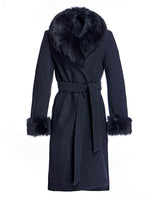 Julia & Stella by Maximilian Wool Coat With Toscana Lamb Trim-Maximilian