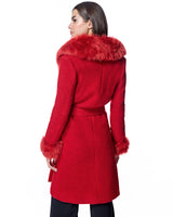 Julia & Stella by Maximilian Wool Coat With Toscana Lamb Trim-Maximilian