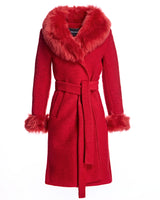 Julia & Stella by Maximilian Wool Coat With Toscana Lamb Trim-Maximilian