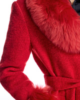 Julia & Stella by Maximilian Wool Coat With Toscana Lamb Trim-Maximilian