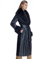 Belted Leather Trench Coat with Toscana Lamb Trim - Maximilian